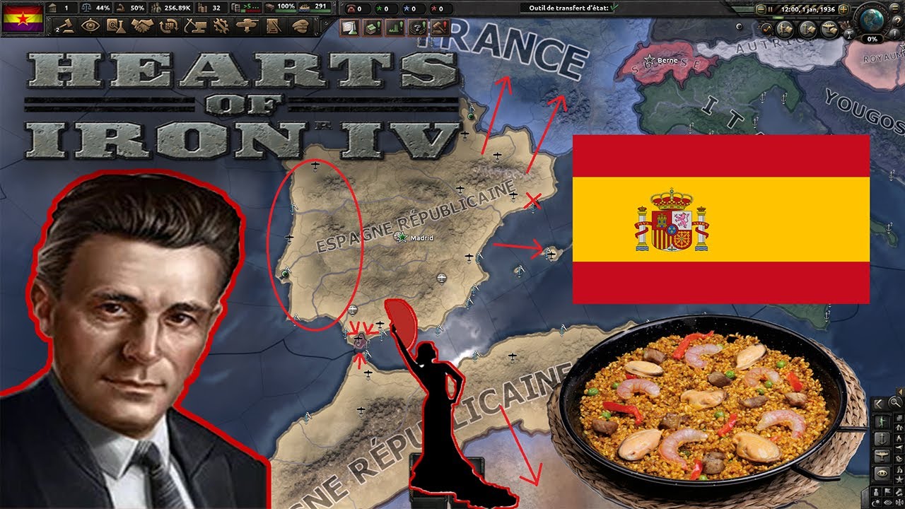 GAMEPLAY HOI4 FR 2022: NOUS SOMMES L'ESPAGNE RÉPUBLICAINE ?!! PARTIE FUN HEARTS OF IRON 4, VIDEO FR