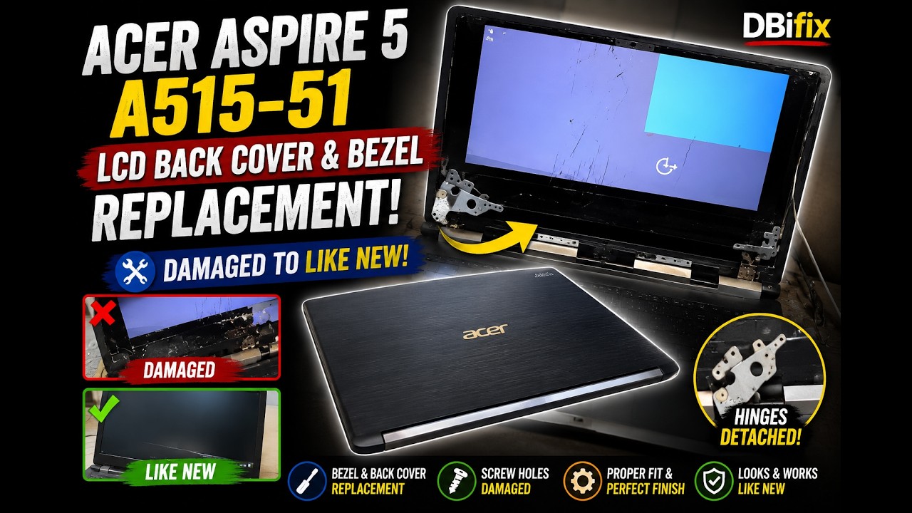 Scrap-n-Repair: Acer Aspire 5 A515-51 damaged LCD Back cover and Bezel