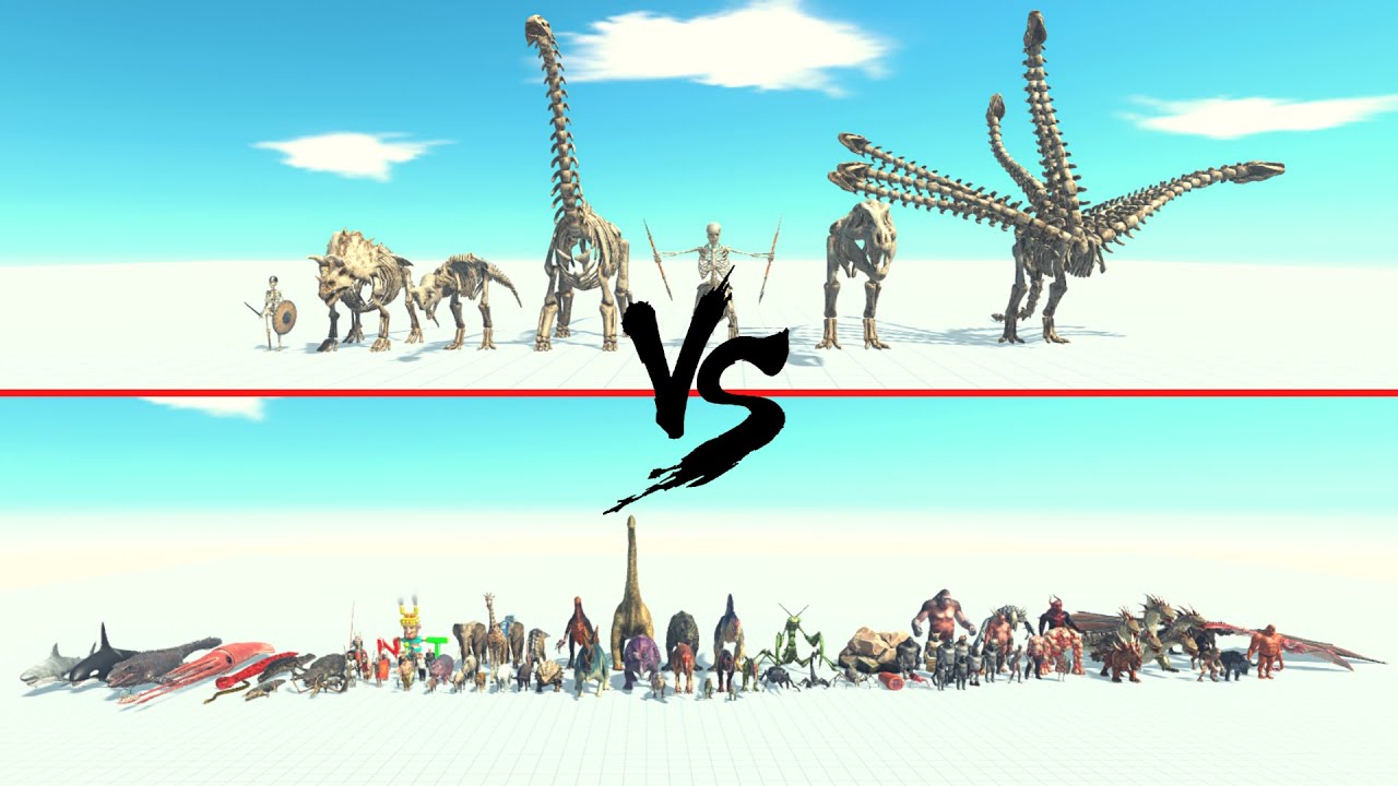 Skeleton Team Vs All Units ARBS | Animal Revolt Battle Simulator