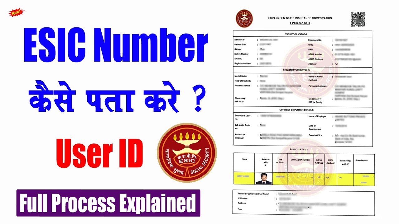 ESIC नंबर कैसे पता करे ? | Esic ip number kaise pata kare | ESIC Number, IP Number, e pehchan Number
