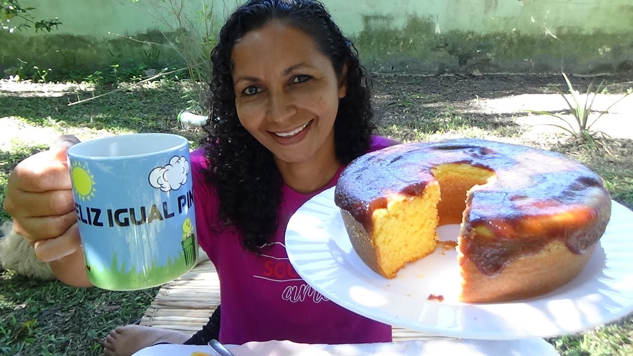 BOLO DE FUBÁ SEM GLUTEM- SEM ÓLEO E SEM OVO SUPER FOFINHO E CAFÉ DE CALDO DE CANA