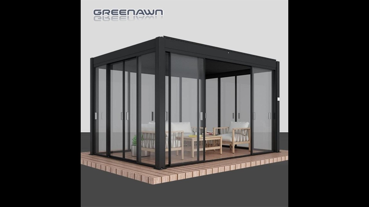 Moderne motorisierte Bioklimatische Aluminium Pergola Perfekter Gazebo für Garten und Terrasse