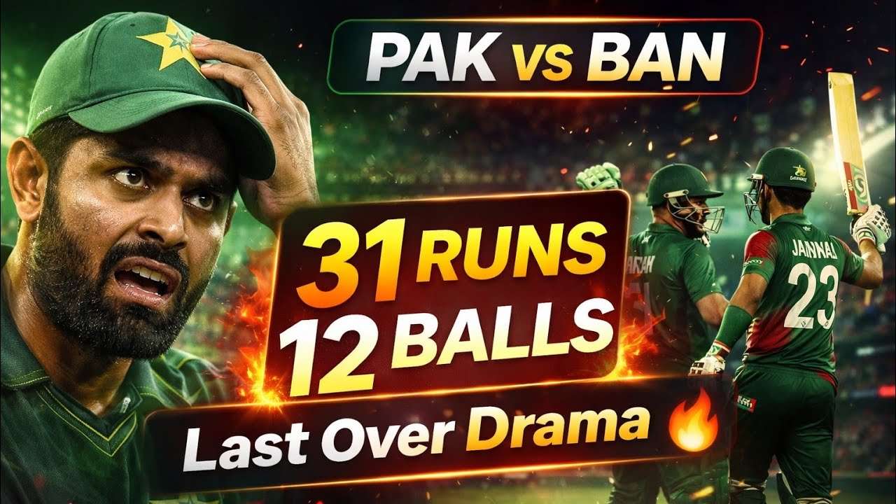 PAK vs BAN Last Over Drama 🔥 | 31 Runs in 12 Balls | gameplay