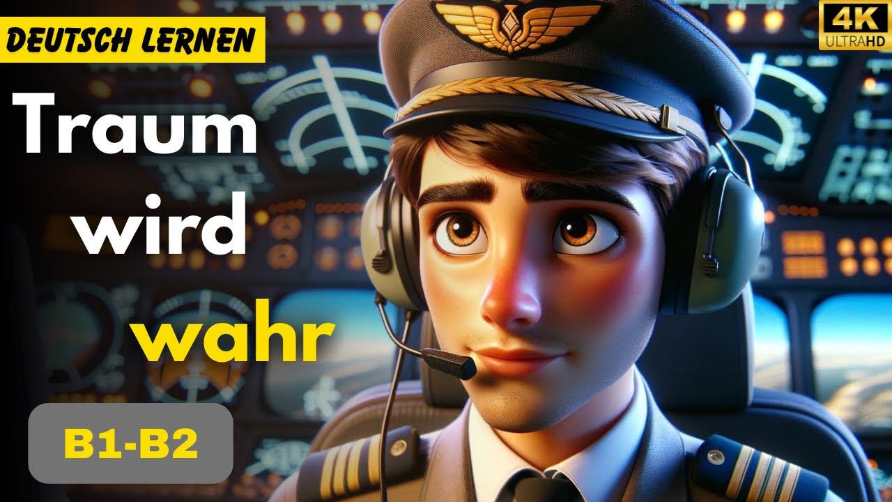 Karriere als Pilot [B1- B2] | Deutsch Lernen | Hören | Geschichte & Vokabeln + Prüfung