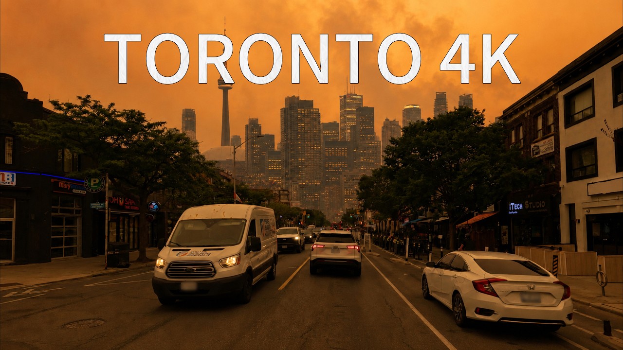 Driving Downtown - Wildfire smoke persists in Toronto