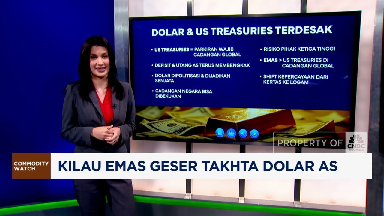 Kilau Emas Geser Takhta Dolar AS