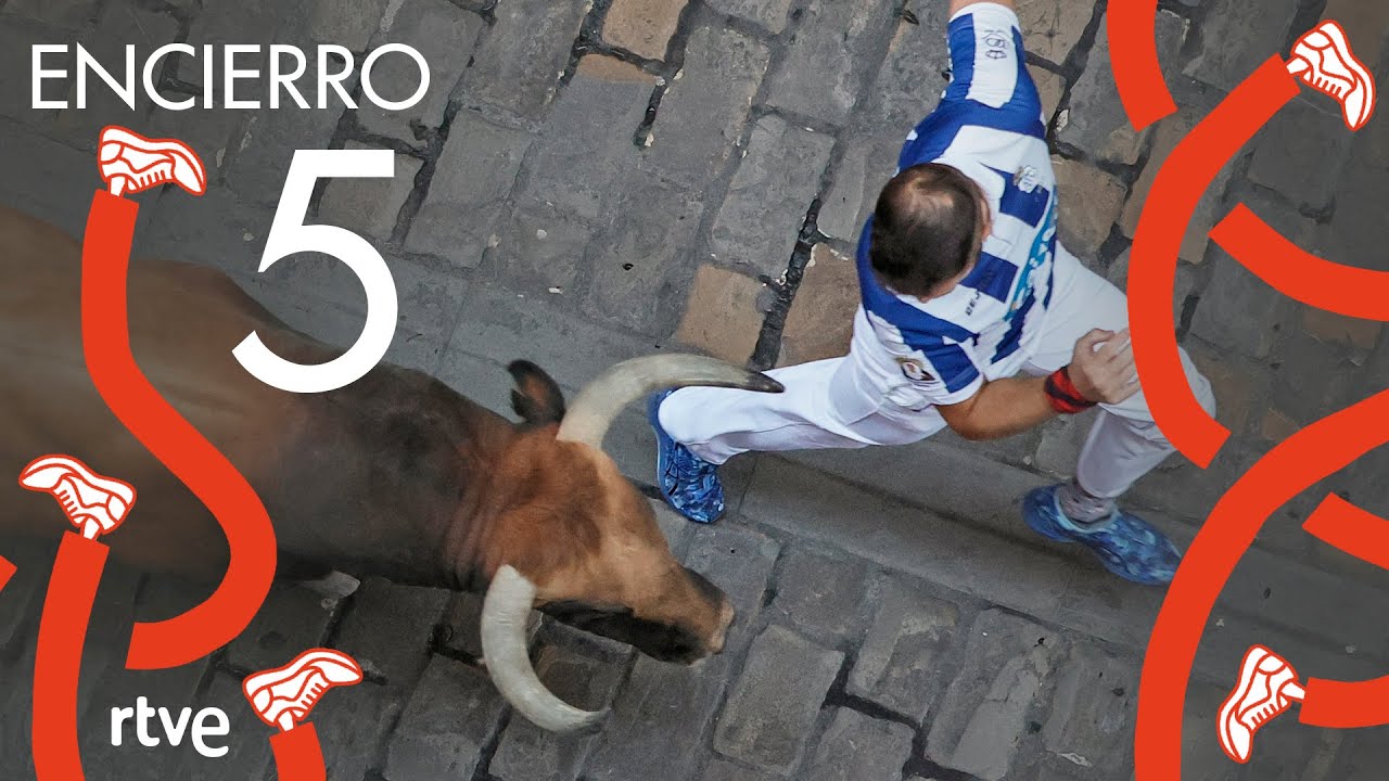QUINTO ENCIERRO de San Ferm&iacute;n 2022 | Toros de Cebada Gago