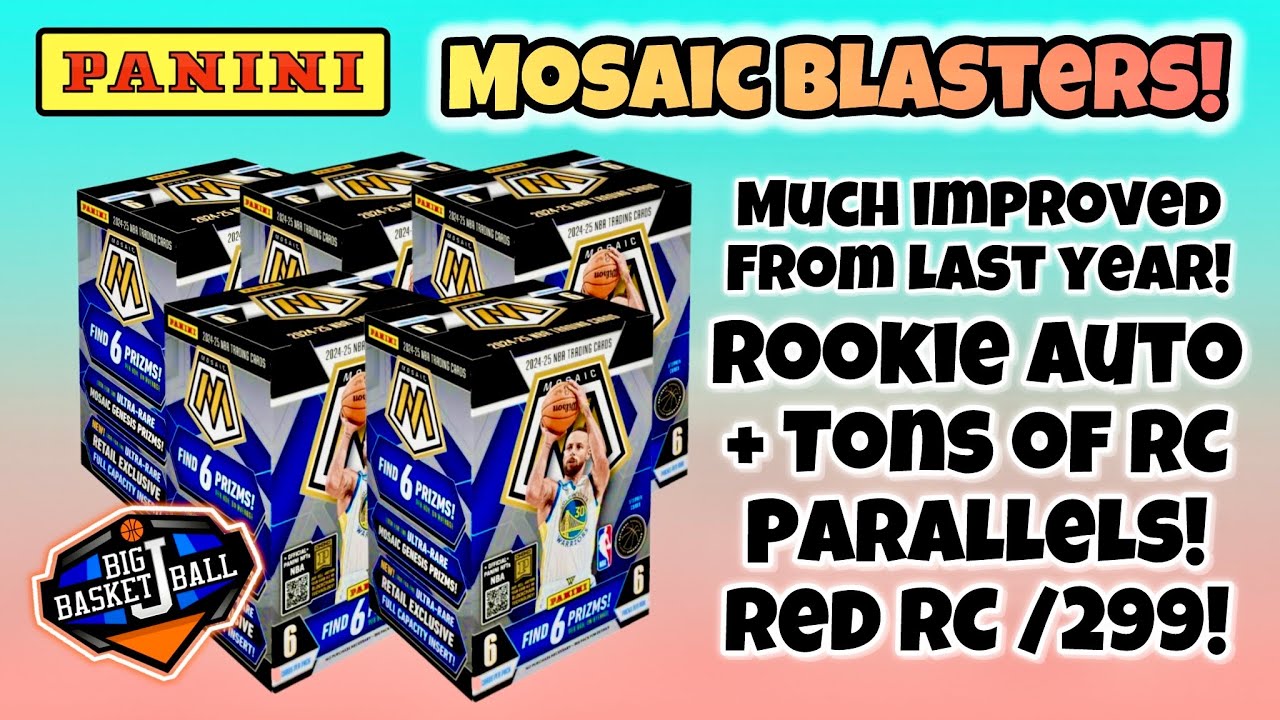 *FIRST LOOK!* 2024-25 Panini Mosaic Basketball Blaster Box Break x5 🔥 Rookie Auto & RC #’d /299!