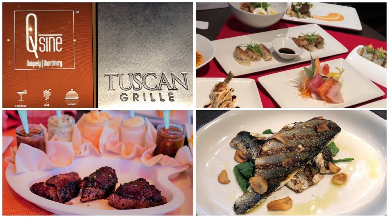 Celebrity Cruises Specialty Dining & Menus (QSine, Tuscan Grille, Sushi on 5)