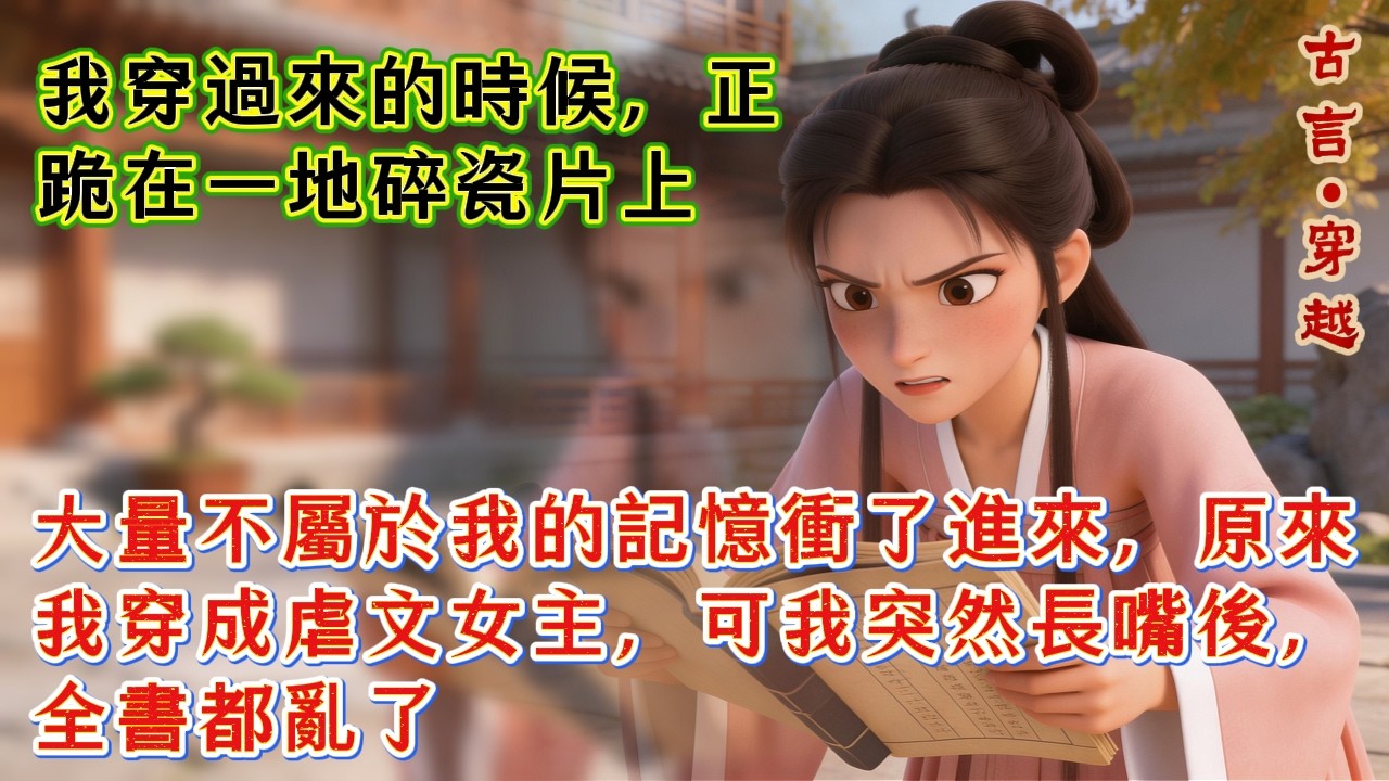 【古言.穿越】我穿過來的時候，正跪在一地碎瓷片上，大量不屬於我的記憶衝了進來，原來我穿成虐文女主，可我突然長嘴後，全書都亂了 | 穿書 | 虐文反轉 | 覺醒 | 手撕白月光