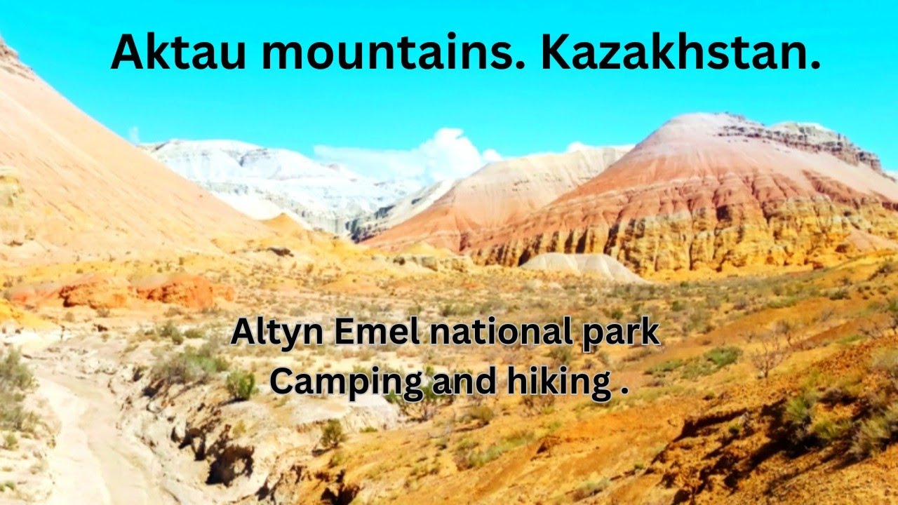 Altyn Emel national park. Aktau mountains. Kazakhstan hiking and camping.