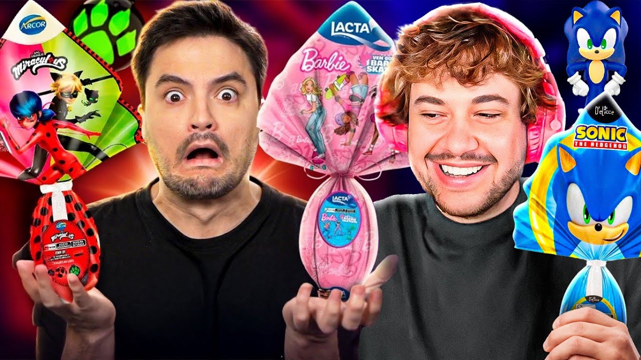 EXPERIMENTANDO OVOS DE PÁSCOA COM BRINQUEDOS - React Felipe Neto