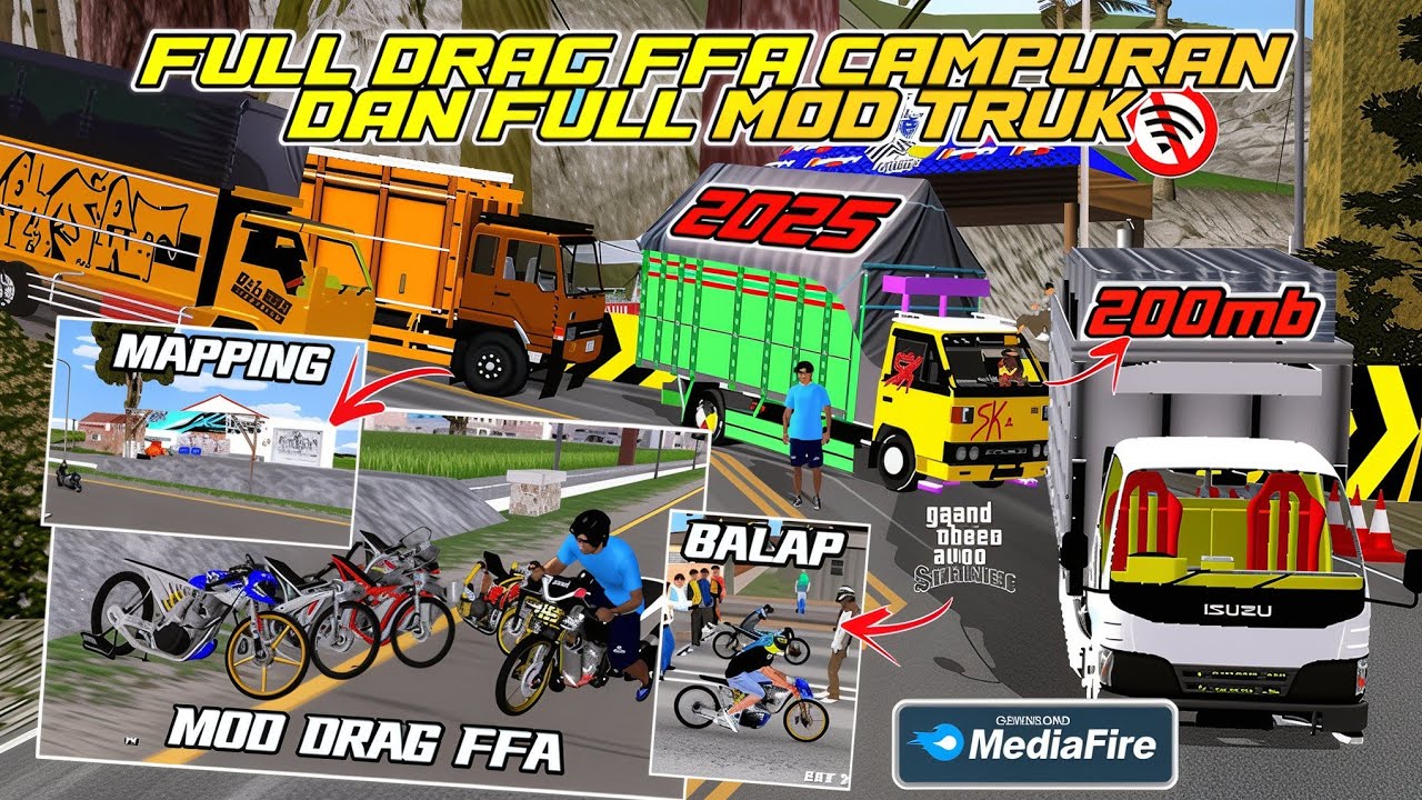 SHARE!! GTA SA LITE MOD TRUK & MOTOR FFA CAMPURAN TERBARU OFFLINE 2025