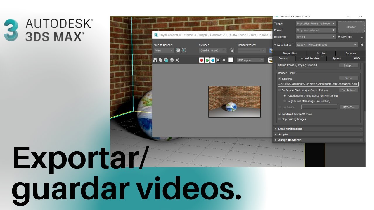 Curso 3DS MAX. Exportar y/o guardar tu animacion en video.