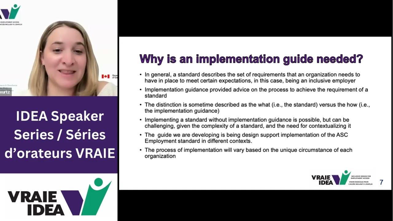 IDEA Speaker Series: Implementation of the Employment Standard - Part 1