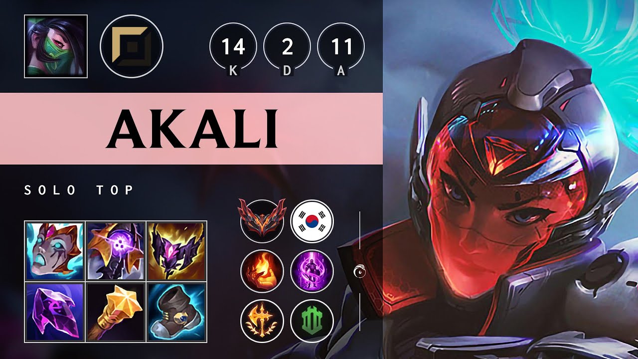 Akali Top vs Volibear: Triple Kill, Unstoppable - KR Grandmaster Patch 14.21