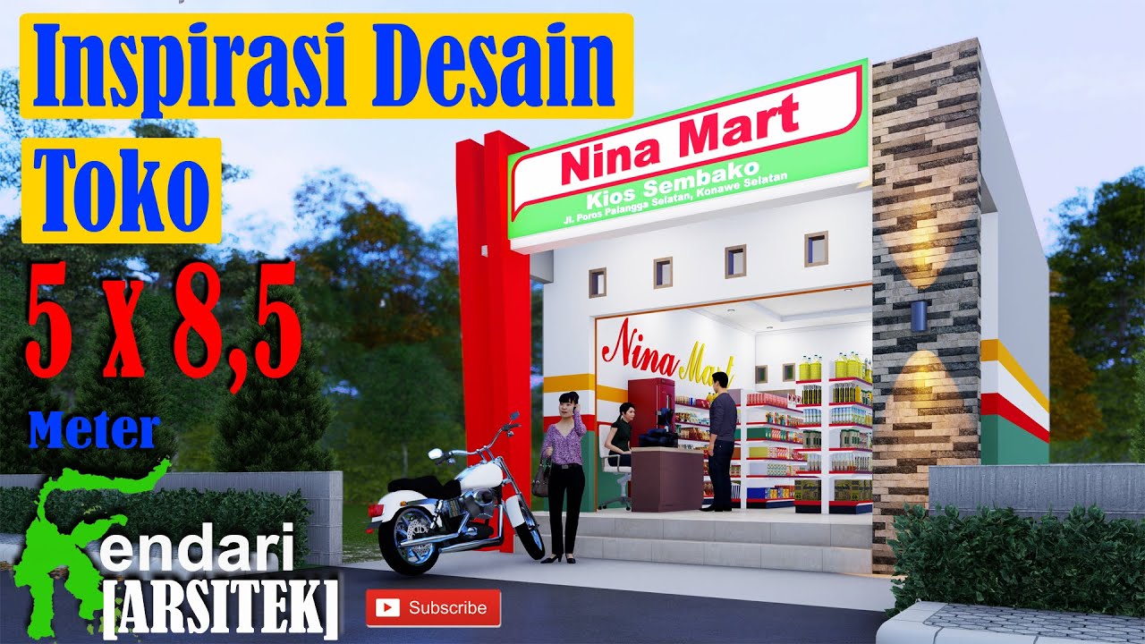 Desain Toko Minimalis Sederhana 5X8,5 Meter