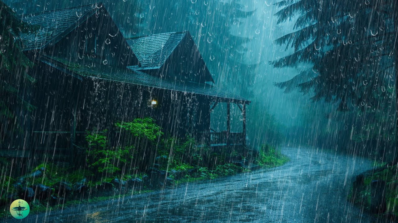 Barulho de Chuva Forte e Trov&atilde;o no Telhado para Dormir &agrave; Noite - Chuva Chuva na Floresta Tropical