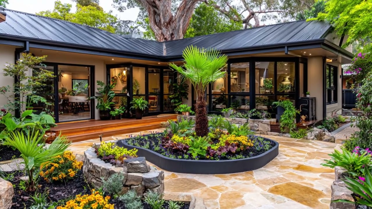 Why U-Shaped Courtyard Homes Are Taking Over — Rustic Stone & Wood Farmhouse Dream 🌿