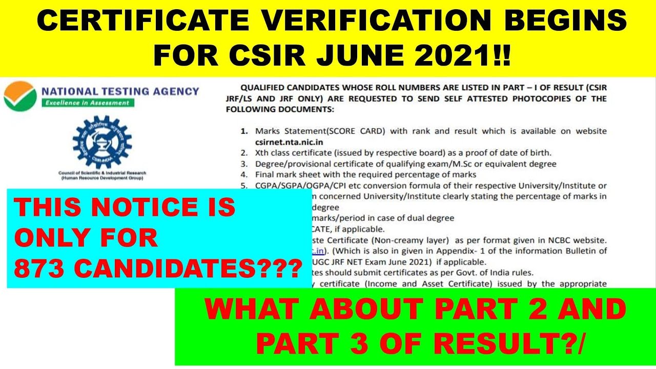 URGENT NOTICE FROM CSIR HRDG UNIT!!(Only for CSIR JUNE 2021 Qualified Candidates)