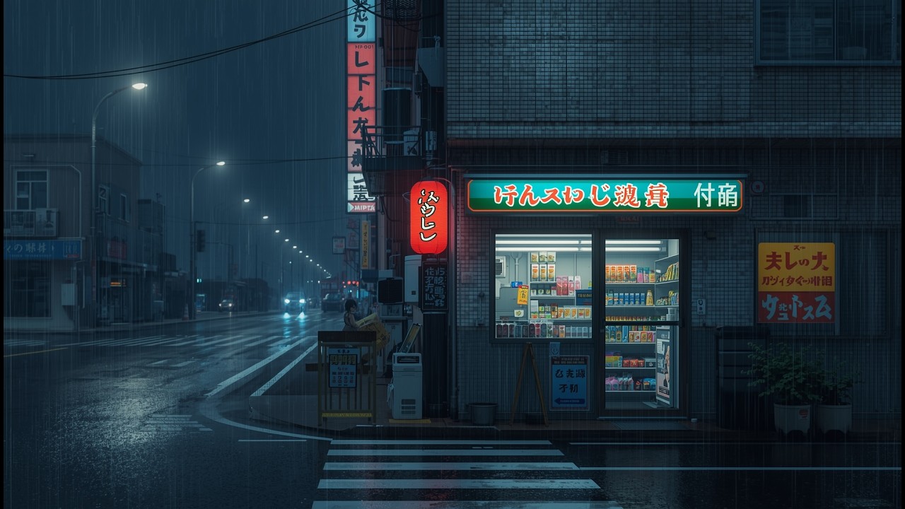 Cozy Rainy Night Japan – Calm Lofi Beats for Stress Relief