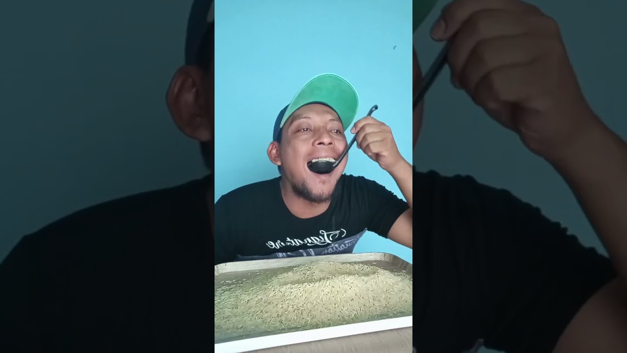 RAW RICE EATING MAKAN BERAS MENTAH AGRA NIZAM BASMATI#asmr#raw#rice#eating#mukbang#makan 