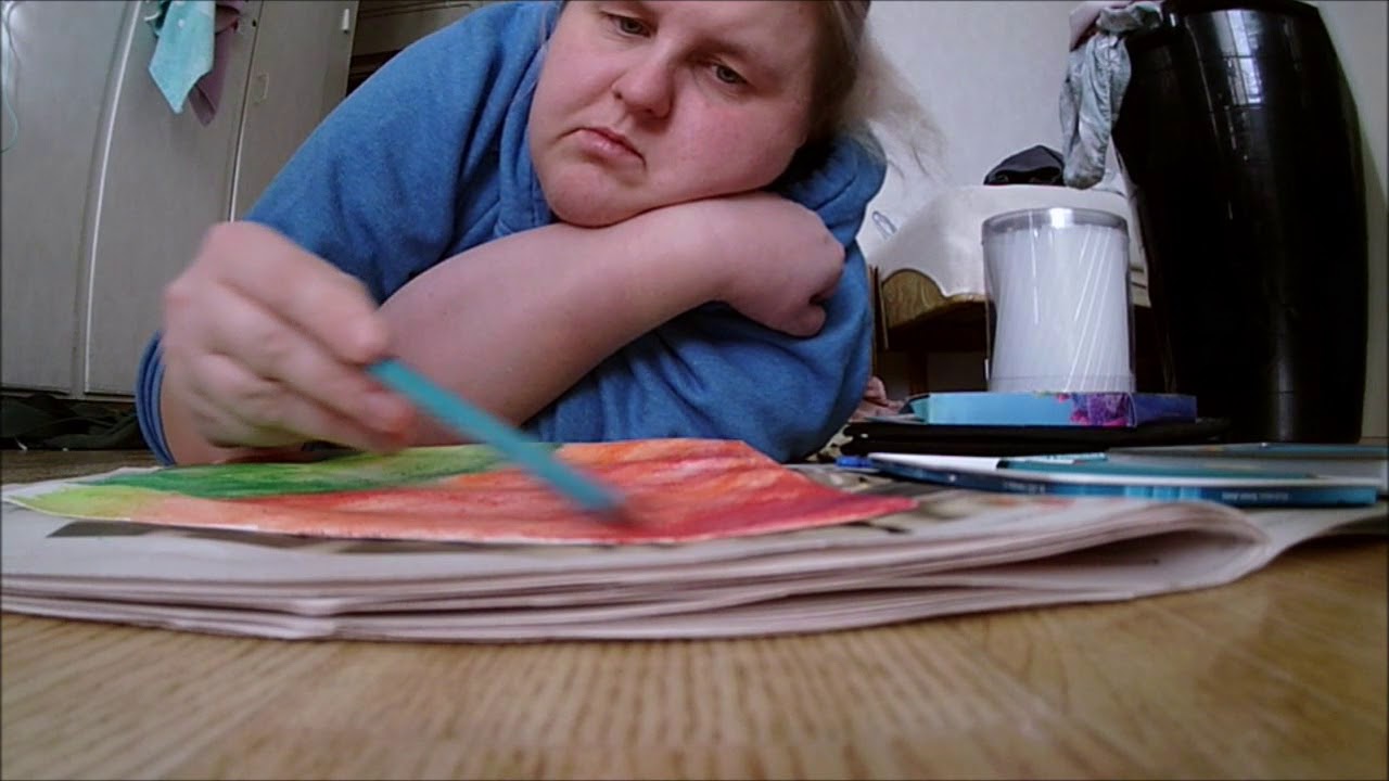 Painting with watercolor and inc