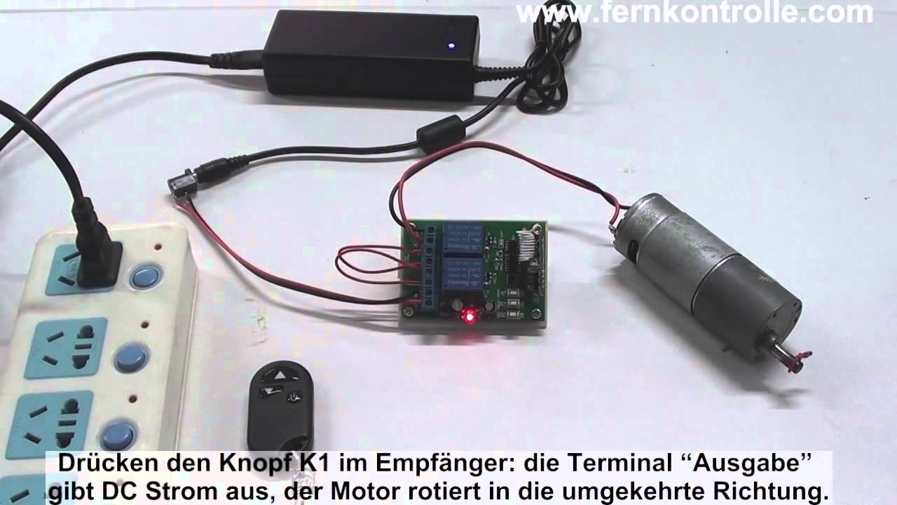 wie kann man Motor &uuml;ber funk die Richtung steuern ? Netzteil. Strom 12V Kontrollmodus einstellen
