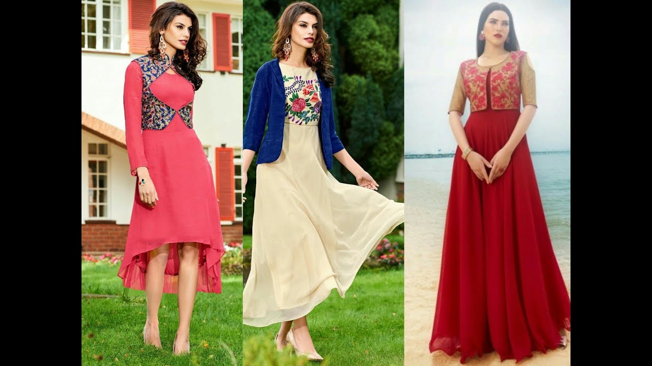 Designer Jacket Kurti Collection/ Long Kurti with jacket