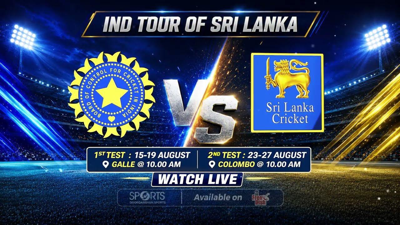 #SLvIND Test Series 2026 | August 15 - 27 | LIVE on DD Sports (DD Free Dish)