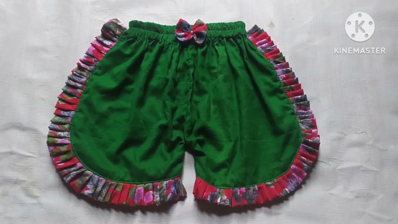 baby pant cutting and stitching| মেয়ে বাচ্চাদের কুচি দিয়ে হাফ প্যান্ট কাটিংও সেলাই#halfpantcutting