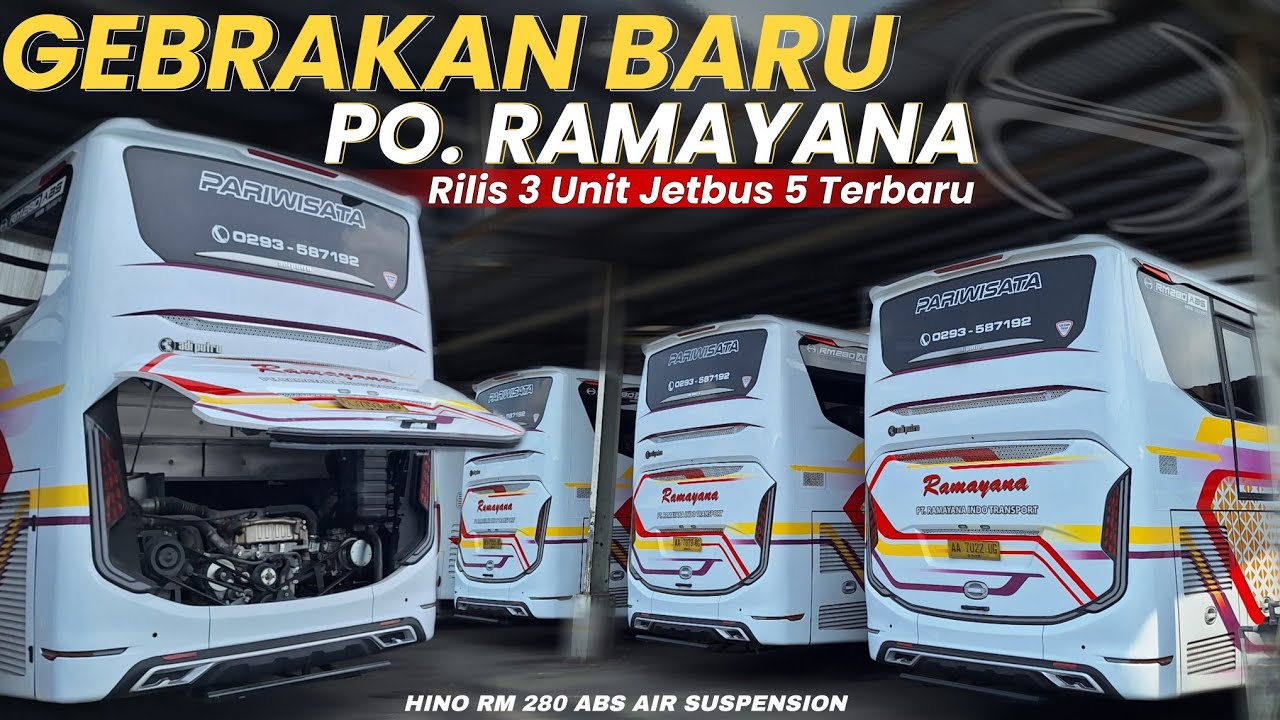 PERTAMA KALINYA❗️PO.RAMAYANA MENGGUNAKAN SUSPENSI UDARA🔥Rilis 3 Unit Jetbus 5 Hino Rm280 Abs