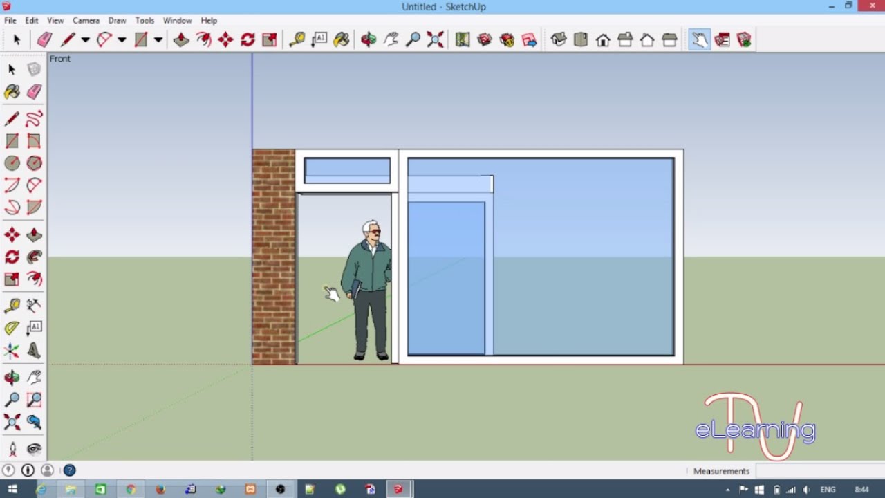 ออกแบบประตูเลื่อน แบบร้านสะดวกซื้อ ด้วยโปรแกรม Sketchup