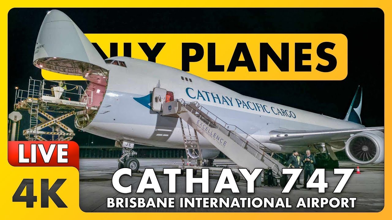 🔴 USN C-130, CX 747-8 & Destination Dubai A380 @ Brisbane Airport w/ James + ATC ✈️🌆🌙