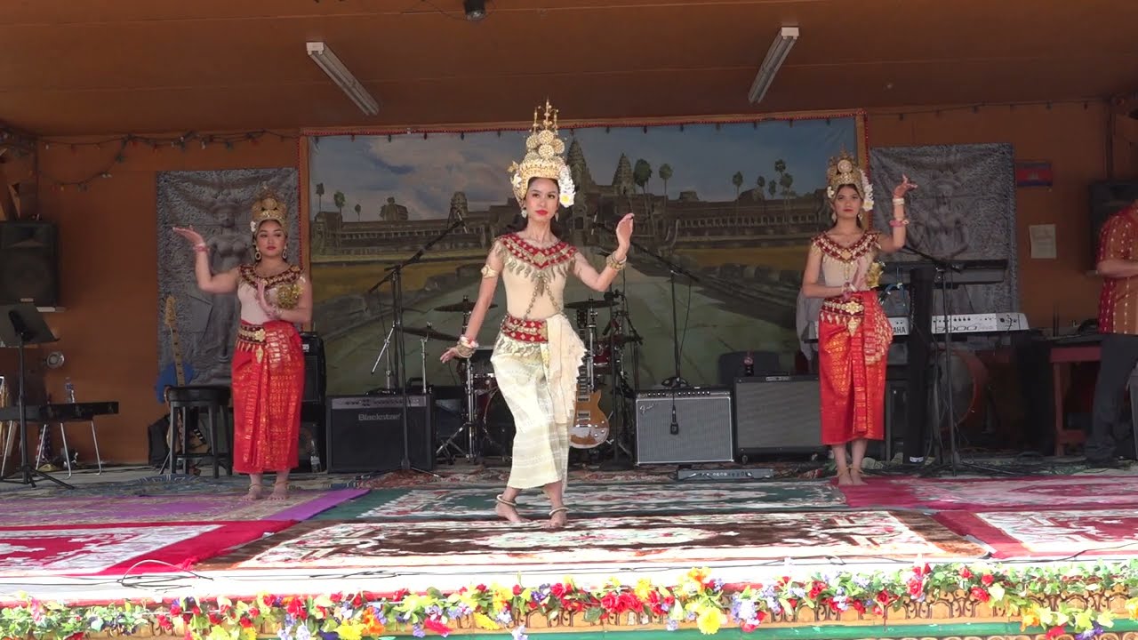 Robam Apsara Traditional Khmer Dance .Cambodian Temple.in Dallas TX.USA.April 16 2022.