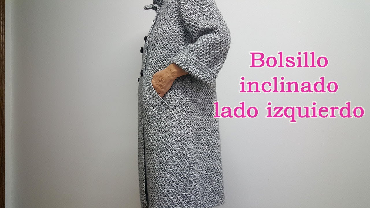 Bolsillo inclinado para abrigo, lado izquierdo 2º paso