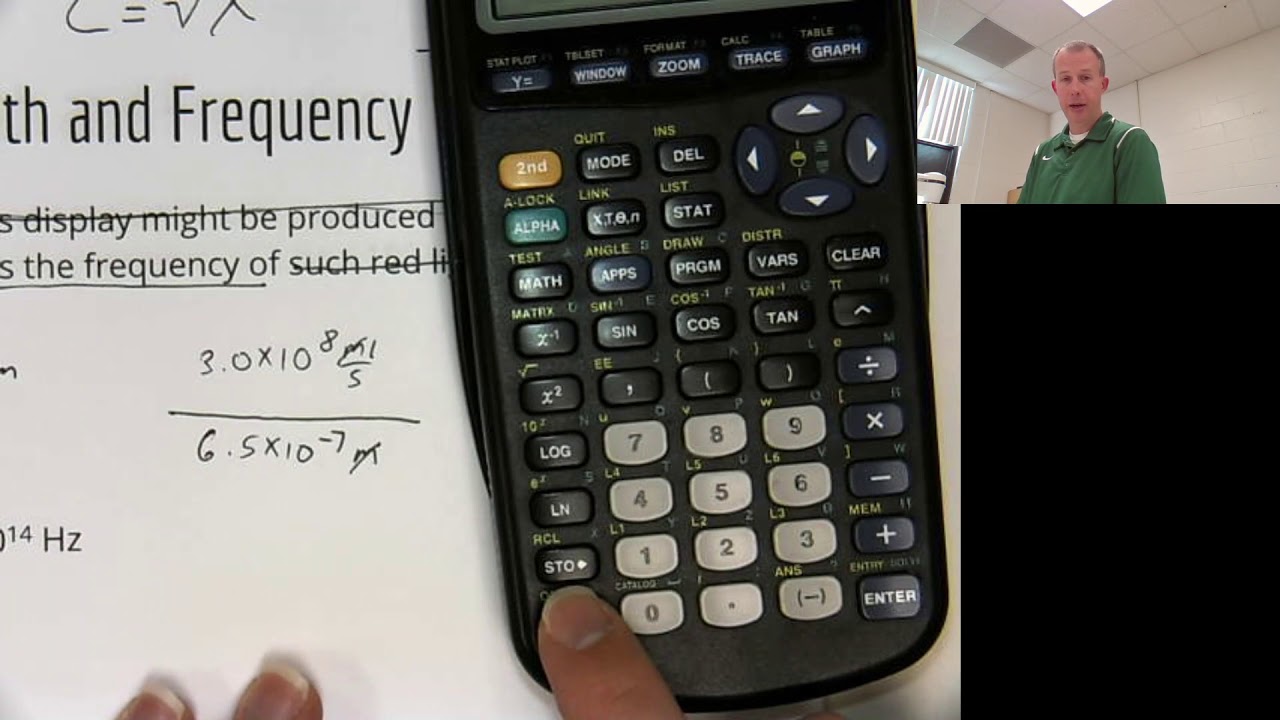 Wavelength and frequency calculations involving the speed of light