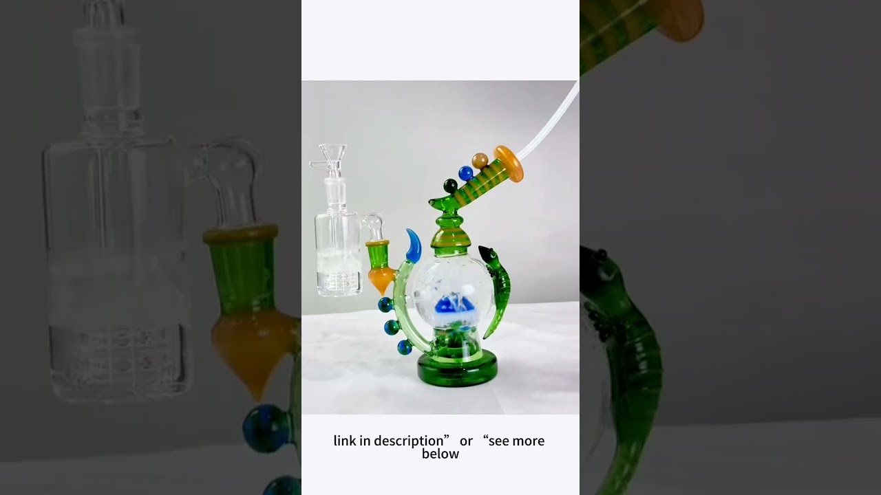 Artistic Glass Hookah with Mushroom Perc | Handmade Decorative Piece