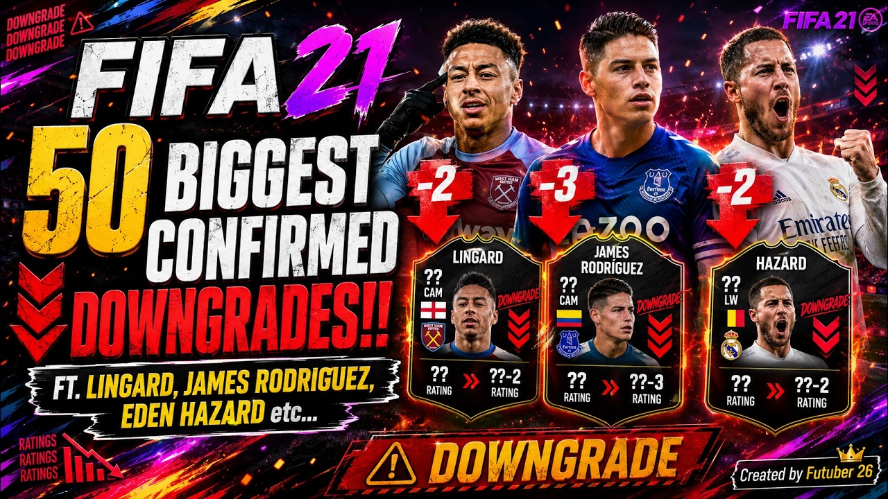 FIFA 21 | 50 BIGGEST CONFIRMED DOWNGRADES!! FT. LINGARD, RODRIGUEZ, HAZARD etc... (FIFA 21)