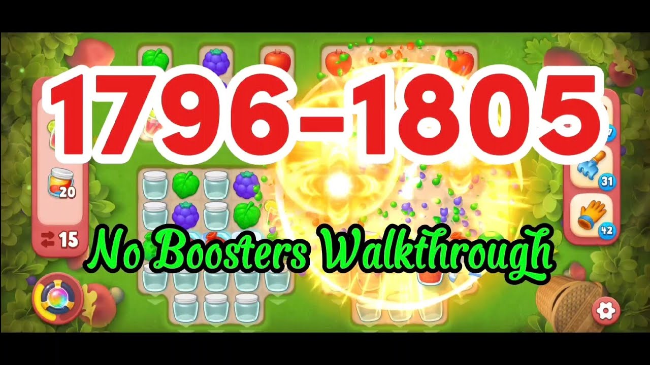Level 1796-1805 No Boosters Walkthrough 💫 Match-3 Game Gardenscapes #games #gaming #gameplay