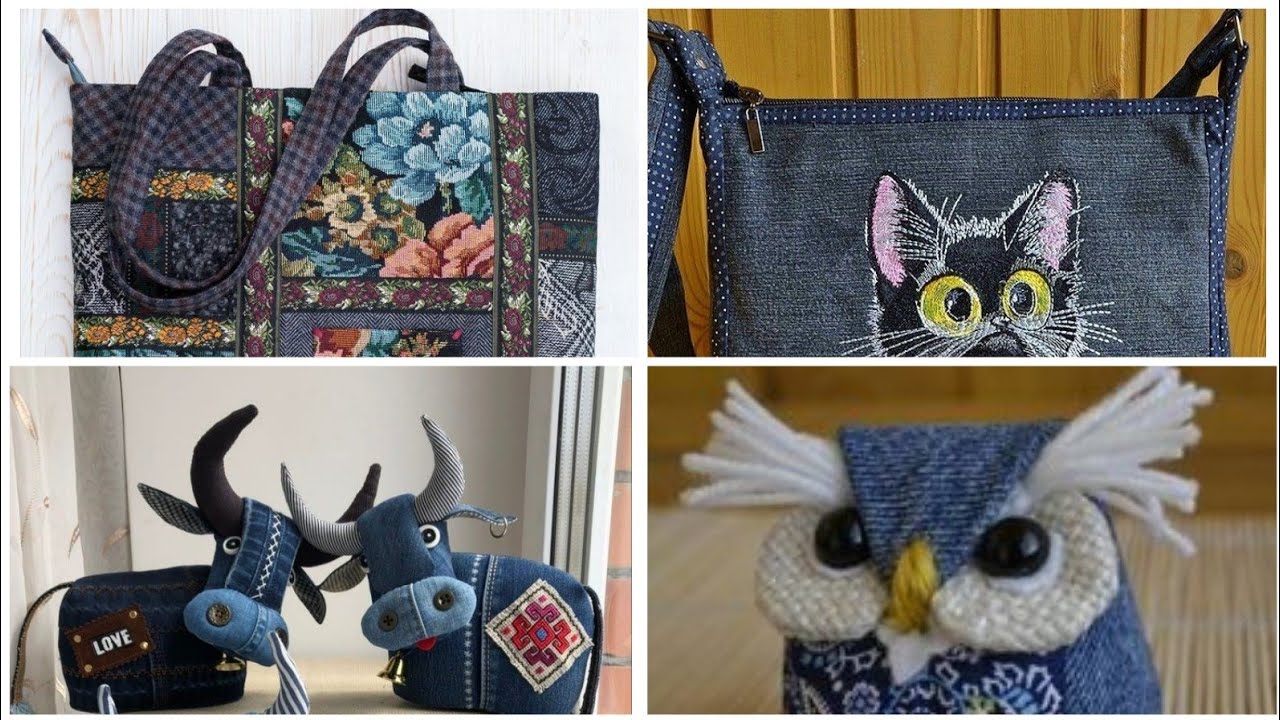 collection of most beautiful denim jeans bags of animals shape #denim #stylish #beautiful #trendy