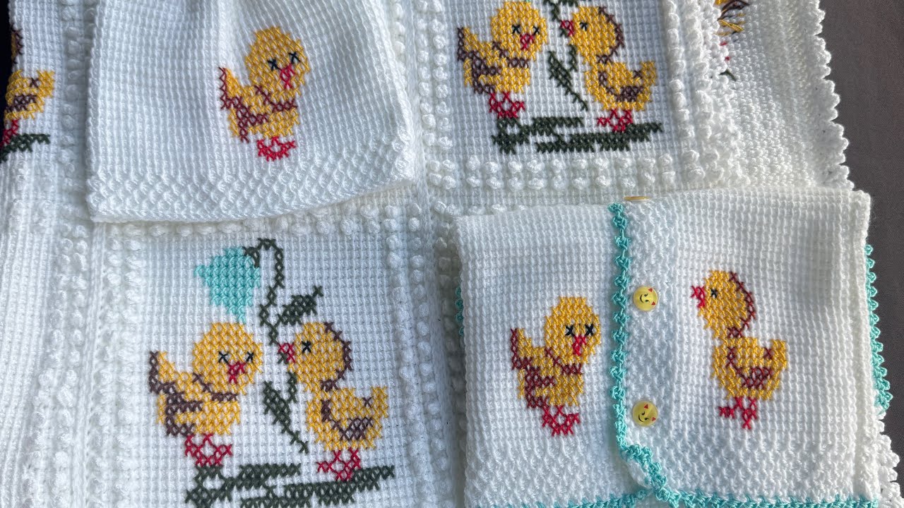 Yeni model bebek battaniye çeşitleri el örgüsü kaneviçe işleme.#çeyiz #baby #istanbulunceyizi #diy 