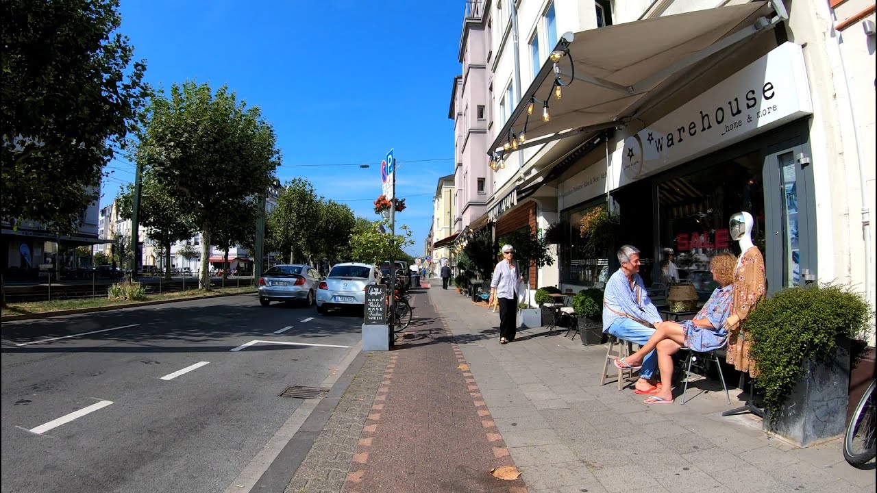 [4K] Cycling Düsseldorf | Merowingerplatz - Belsenplatz via Friedrichstr., Heinrich-Heine-Allee