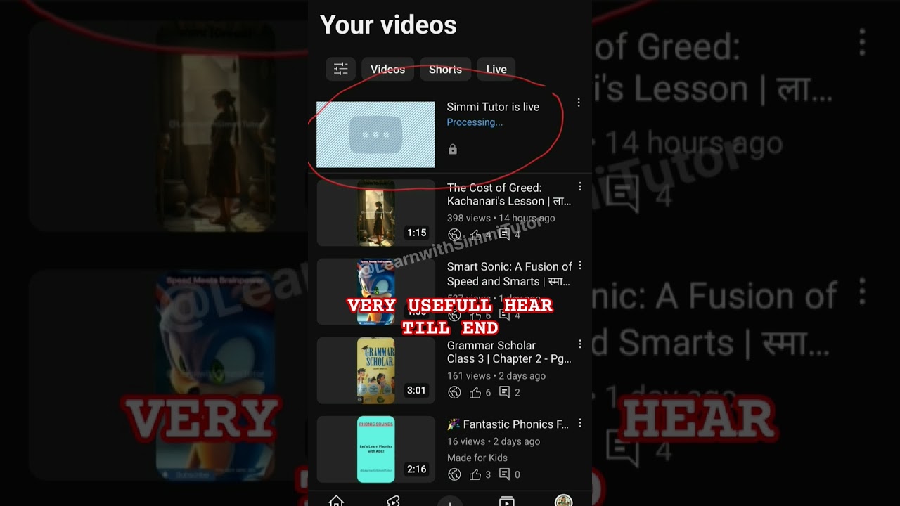 Youtube live stream processing problem solved | Youtube live save nai ho raha | #Shorts #shortsviral