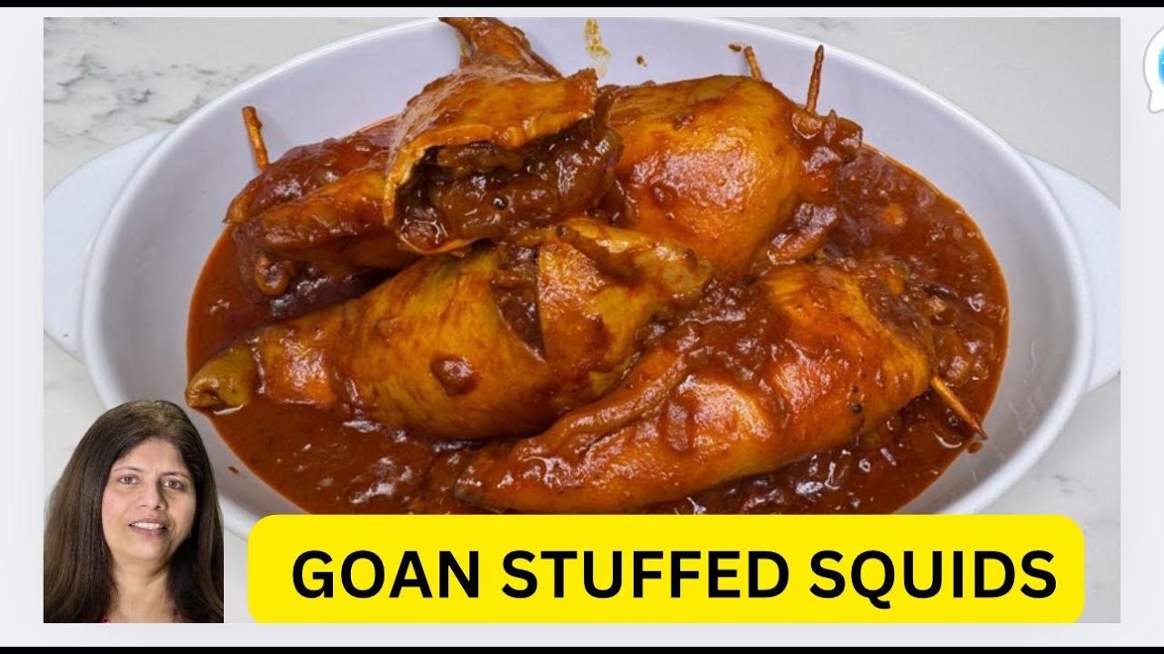 Goan Best Stuffed Squids Recipe / Calamari / The Easiest Way To Clean Calamari No- Ink- No Mess