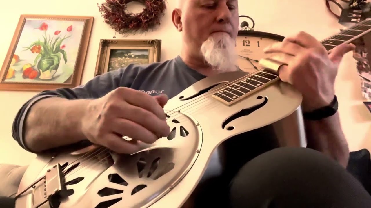 NGD ❤️ Gretsch G9221 Bobtail open D first jam this reso is beautiful