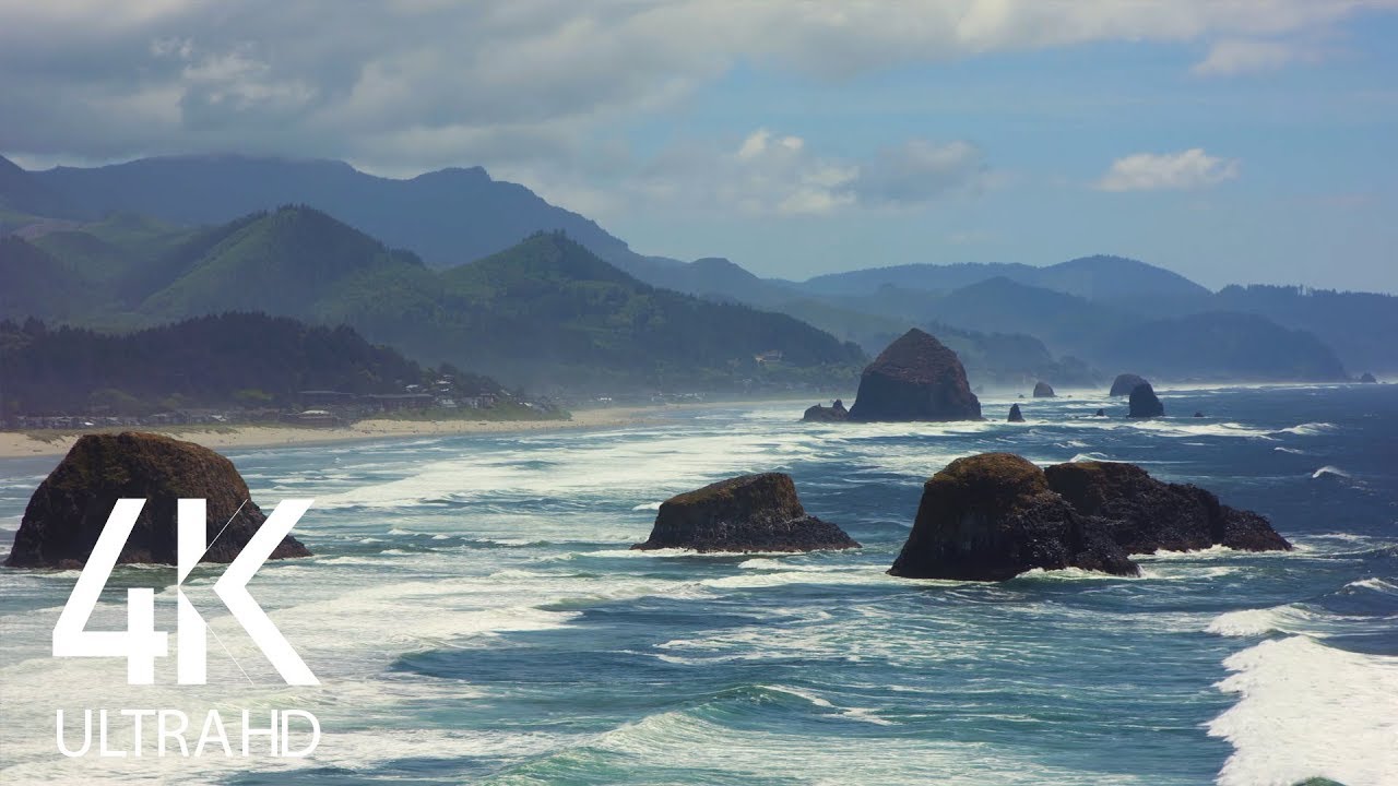 8 HOUR Stormy Rough Ocean - Wave Crashing Ambience - White Noise for Sleep or Studying (4K UHD)