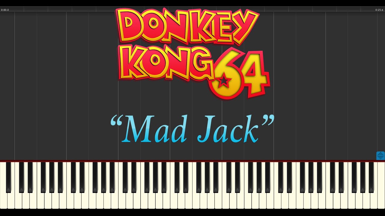 Donkey Kong 64 - Mad Jack (Piano Tutorial Synthesia)