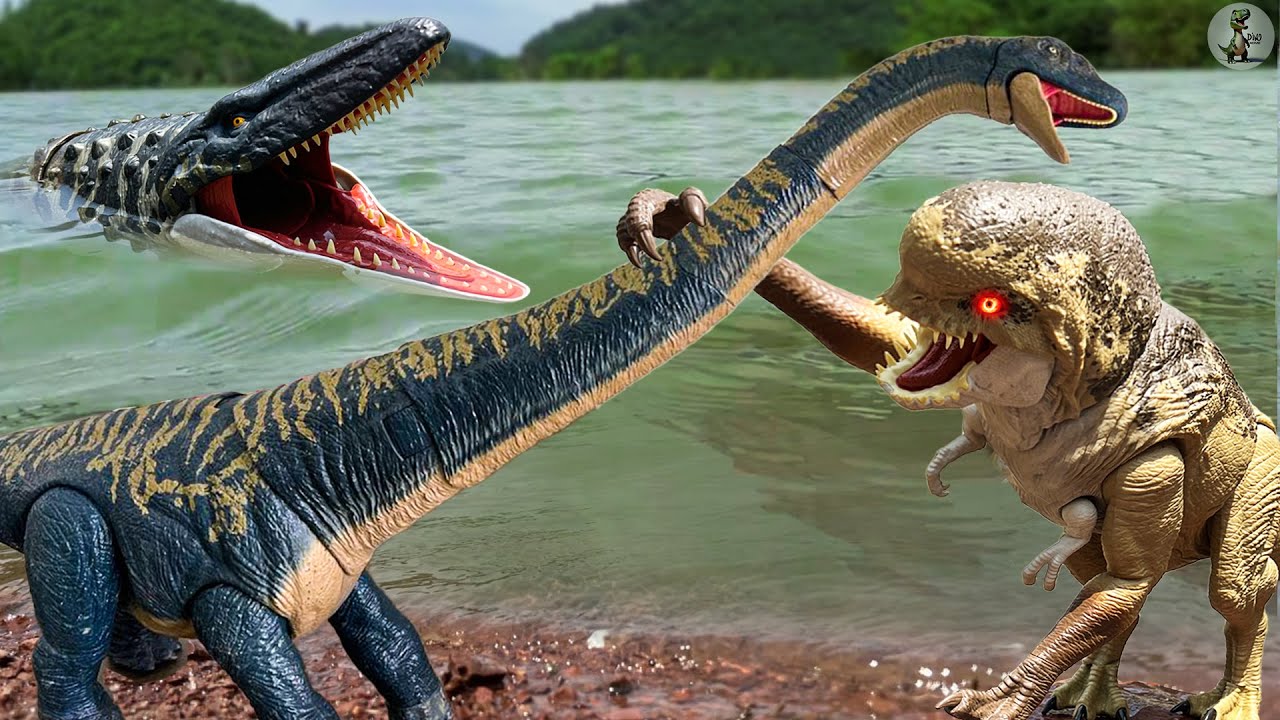Distortus Rex Vs. Mosasaurus Vs. Dreadnoughtus Underwater Battle🦖 Jurassic World Rebirth