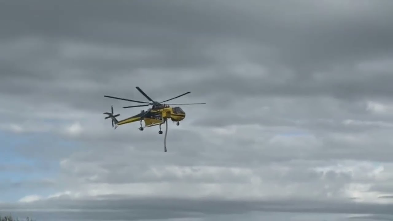 Marty the Erickson s 64 skycrane landing and taxing